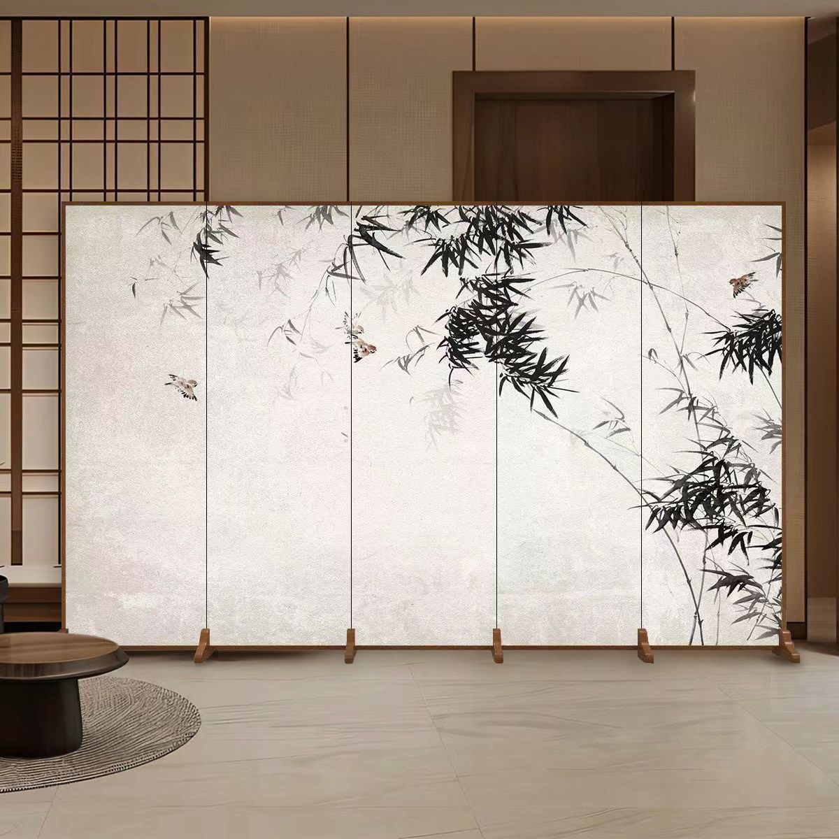 Nueva pantalla china partición sala de estar cubierta dormitorio de hotel oficina tridimensional pantalla plegable móvil plegable