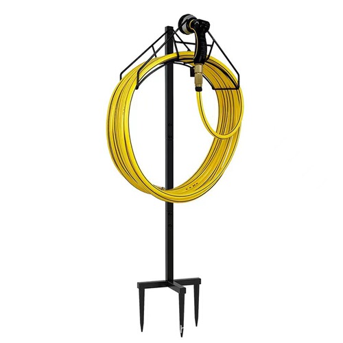 Garden Hose Storage Rack Bracket Removable Metal Pipe Hook Stand Upright Outdoor Metal Flower Stand