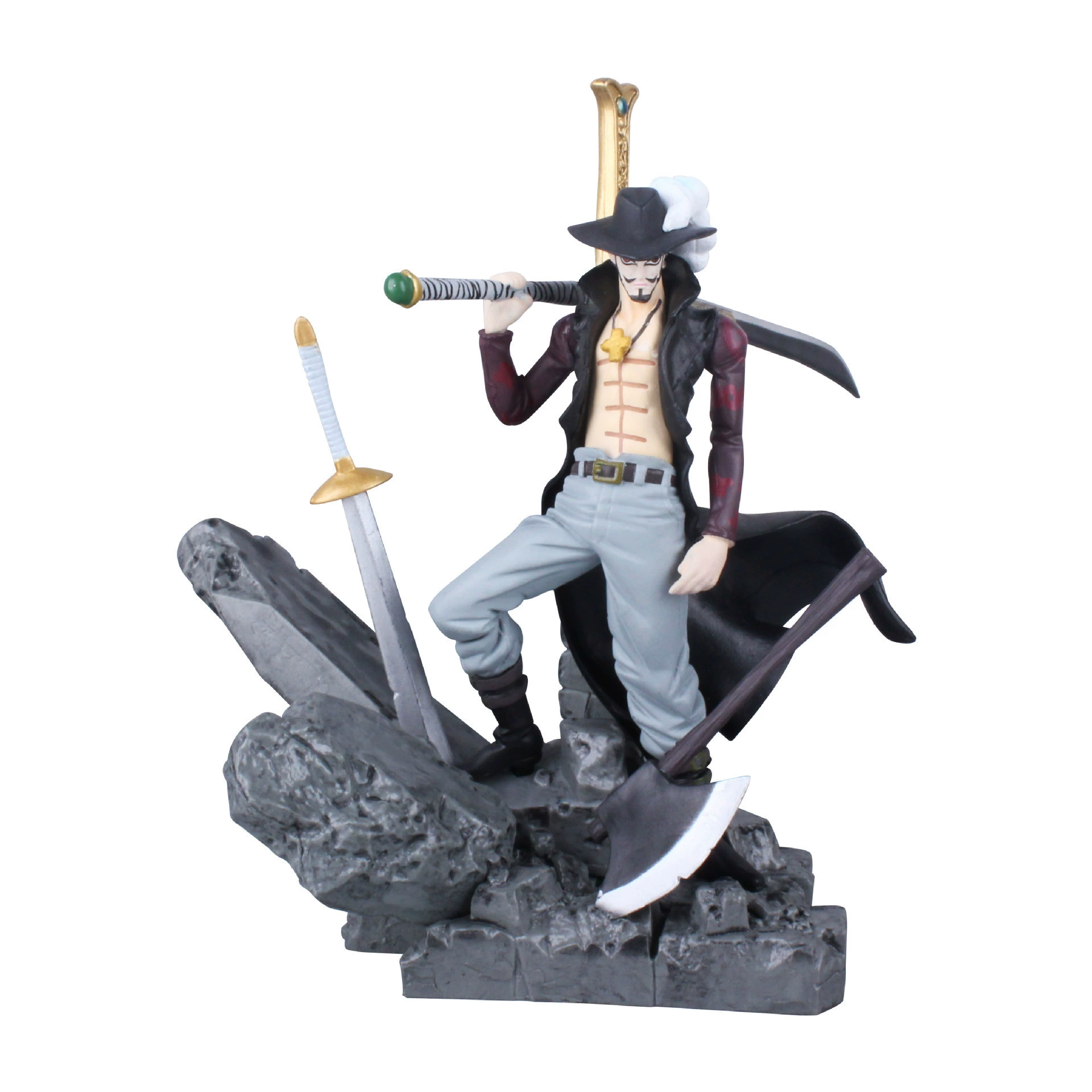 Коллекционная аниме-статуя Один за несколькими персонажами из One Piece, динамичная поза, детальная роспись, класс 9 см