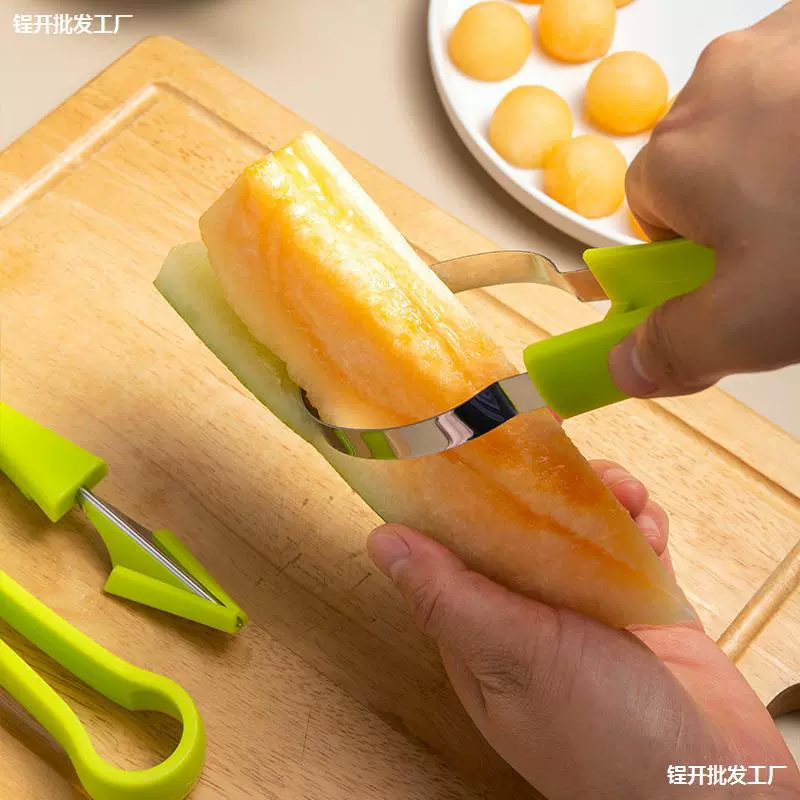 Фруктовый набор ножей для тарелки шарика, резная дыня, ложка три в одном