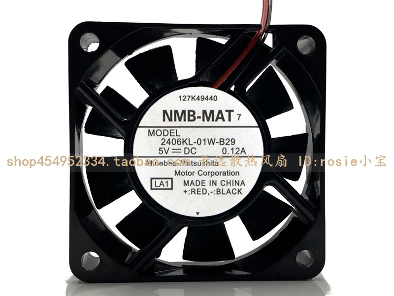 原装NMB 2406KL-01W-B29 5V 0.12A 6cm 6015 三线 双滚珠散热风扇
