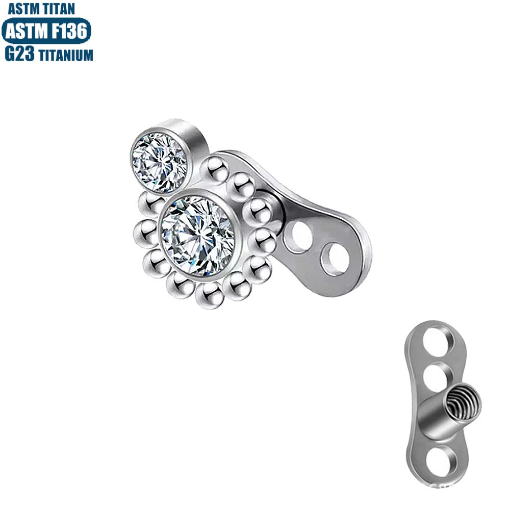 Pointed labret stud close-up product detail