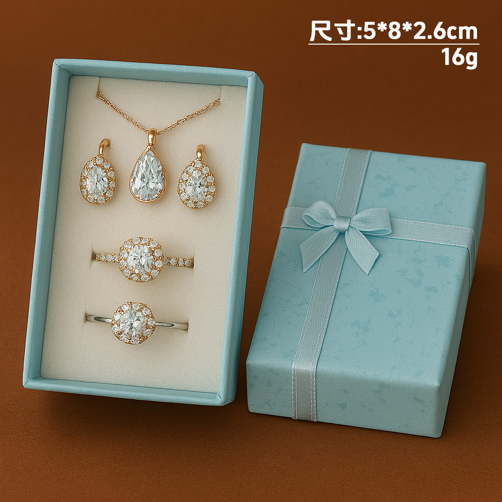 Caja de papel cubierta de cielo y tierra de nubes Caja de embalaje de joyería de estilo ins Collar multifuncional Pendientes Anillo Caja de regalo al por mayor