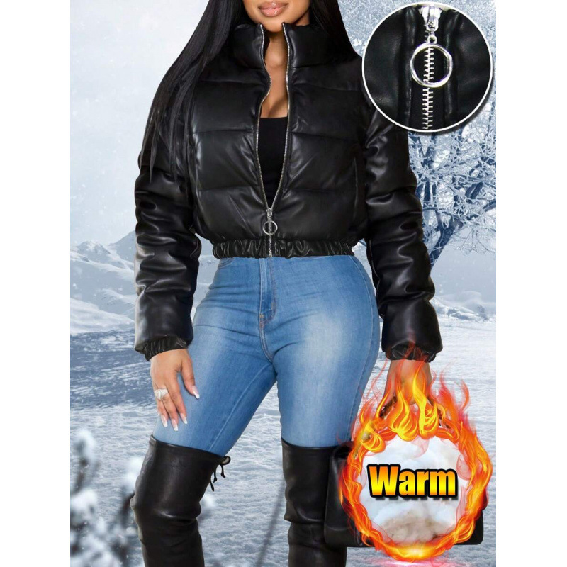 D 87774 Stand Collar Padded Coat 立领短款棉服跨境速卖通