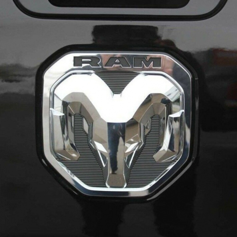 Aplicable para 2019 - 2022 Dodge Ram logotipo 1500 - 3500 cromo negro logotipo de cabeza RAM