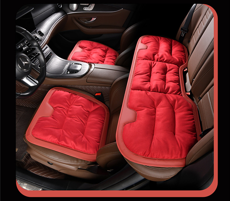 New Car Seat Cushion Winter Warm Seat Cushion Fur Cushion Rear Integrated Thickened Chair Cushion