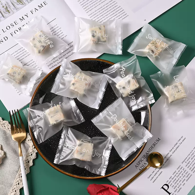 2025新款ins风雪花酥包装袋牛轧糖糖果机封自封袋曲奇饼干袋批发