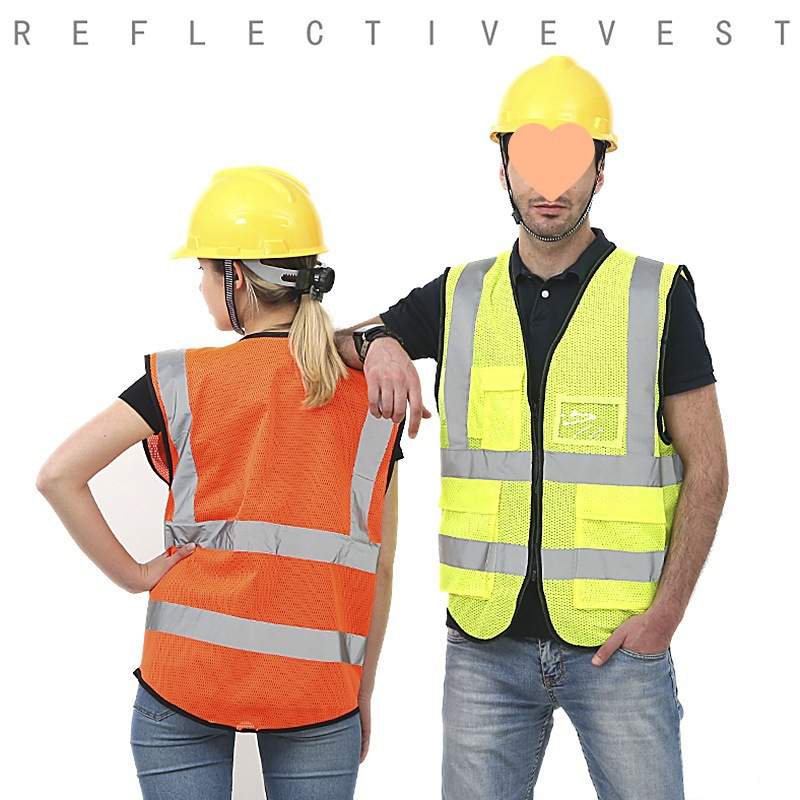 Jiahou net ventilación de la noche de ciclismo chaleco reflectante chaleco reflector multi-bolsillo construcción sanitario arquitectura ropa reflectante