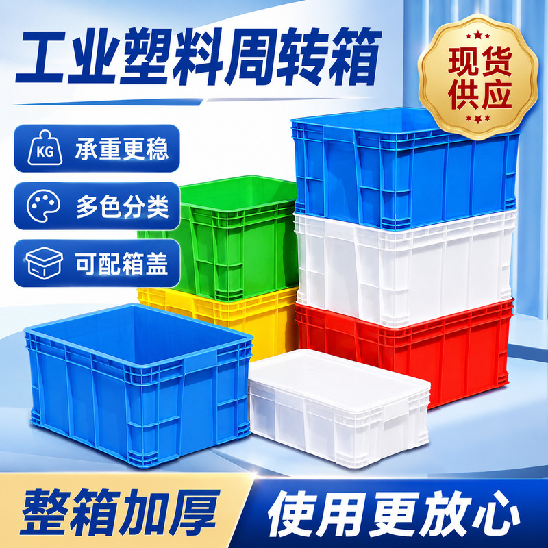 Large logistics plastic box with lid, rectangular thickened storage container, plastic tank for raising turtles and fish