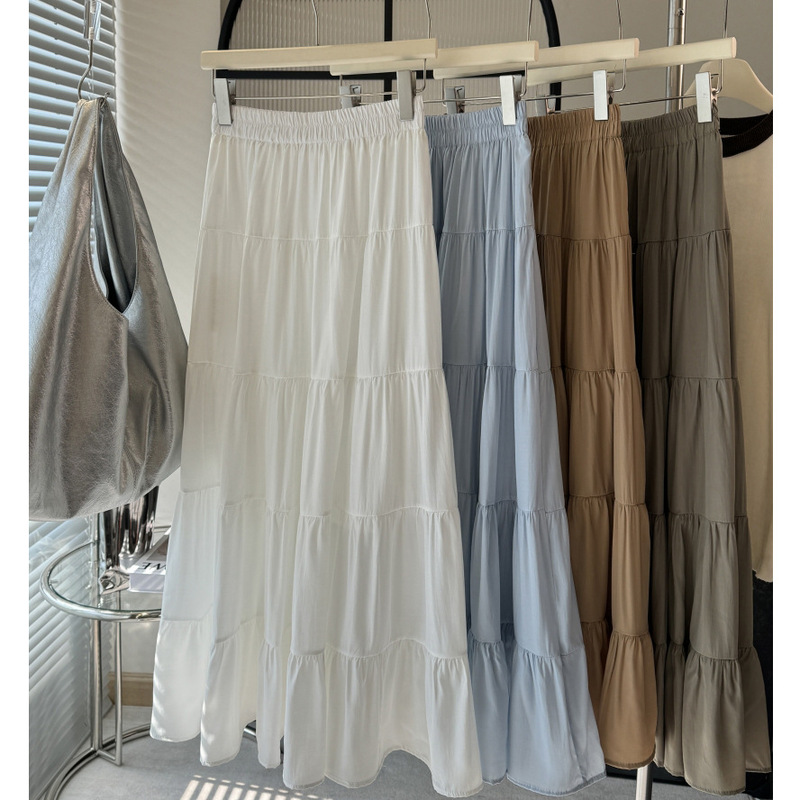 White Skirt Women's Summer 2025 New High Waist Slimming A- Line Mid-Length Spring and Autumn Puffy Ballet Cake Dress White Skirt Women's Summer 2025 New High Waist Slimming A- Line Mid-Length Spring and Autumn Puffy Ballet Cake Dress