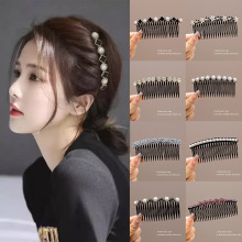 发夹女碎发整理神器后脑勺珍珠发梳插梳刘海夹高级感发卡子头饰女