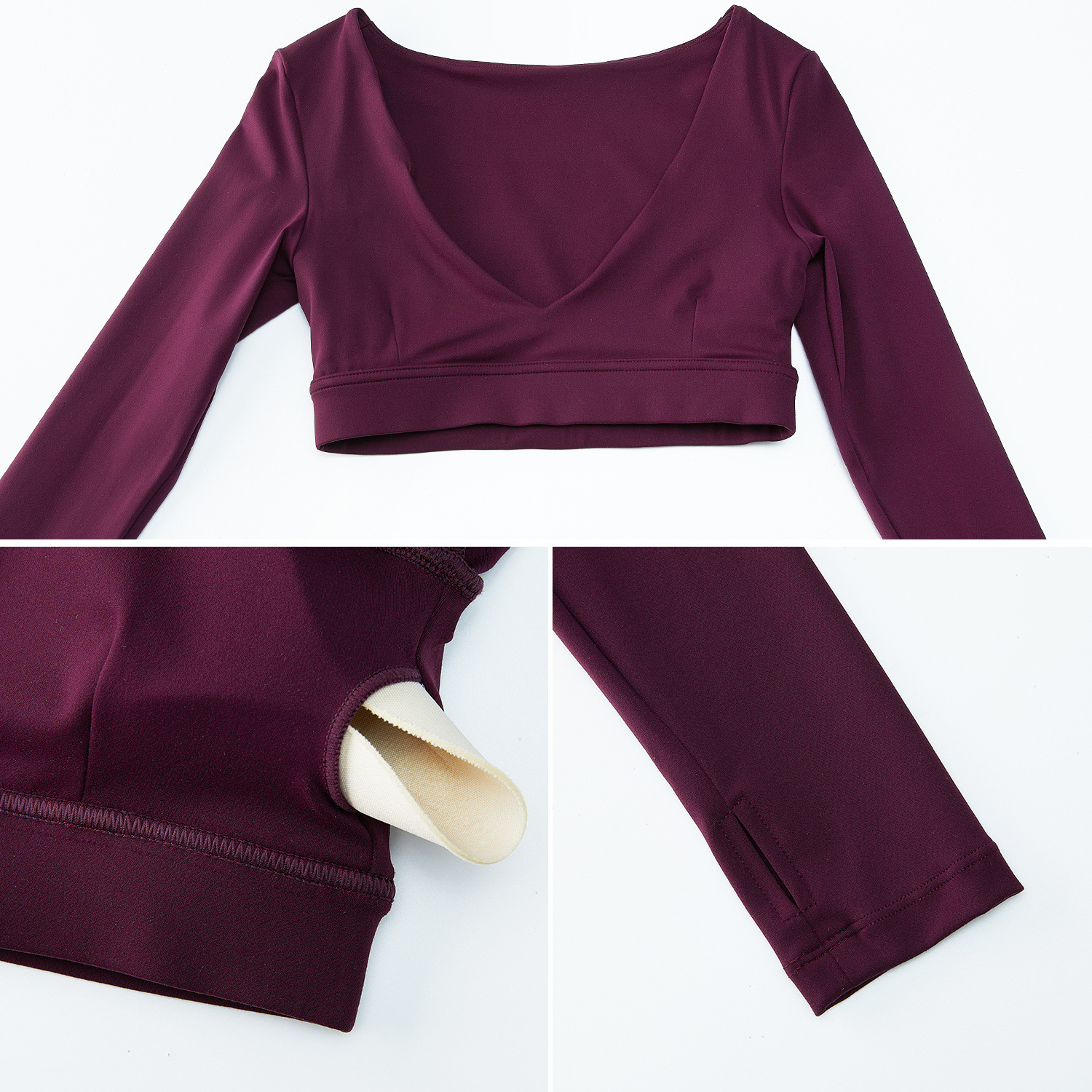 Traje de ropa de yoga de manga larga con cuello en V sexy de nuevo estilo transfronterizo, ropa deportiva de alta gama para mujeres, ropa deportiva de levantamiento de cadera de melocotón