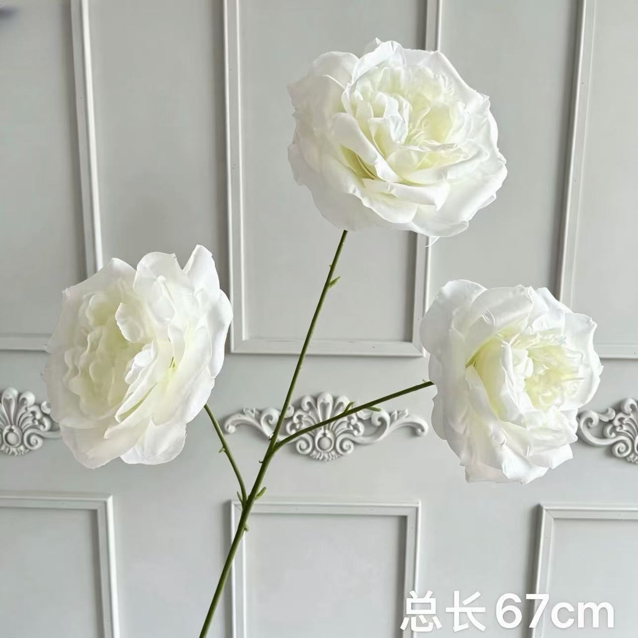 Flores artificiales blancas para decoración de escenarios, escaparates, arreglos de rosas, arte floral suave y composiciones florales.