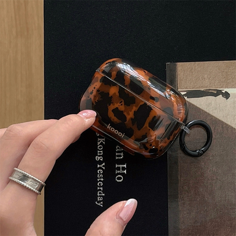 Amber Leopard Hawksbill AirpodsPro2 Earphone Case Suitable for Apple 2/3/4 Generation Wireless Bluetooth Protective Case Soft Amber Leopard Hawksbill AirpodsPro2 Earphone Case Suitable for Apple 2/3/4 Generation Wireless Bluetooth Protective Case Soft