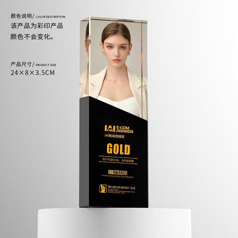 Trofeo de Cristal Deslumbrante de Cristal con Caja de Regalo para Premiaciones y Regalos Empresariales