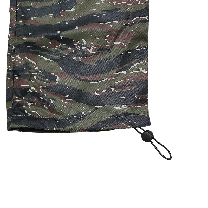 Herrenbekleidung Gewebte Stoffhose mit Kordelzug und mehreren Taschen, einfarbig, lässige Arbeitshose_voghion.com