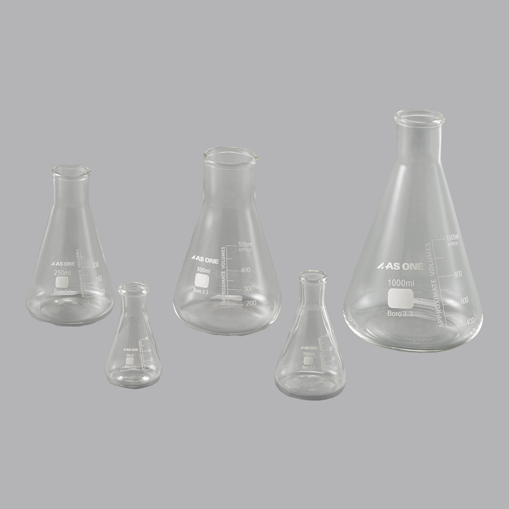 ASONE亚速旺高硼硅酸玻璃三角烧瓶稳定不易翻倒耐高温易清洗实验