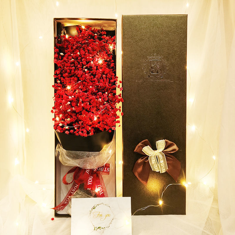 사랑하는 레드 48cm 선물상자-꽃다발+선물상자+LED조명