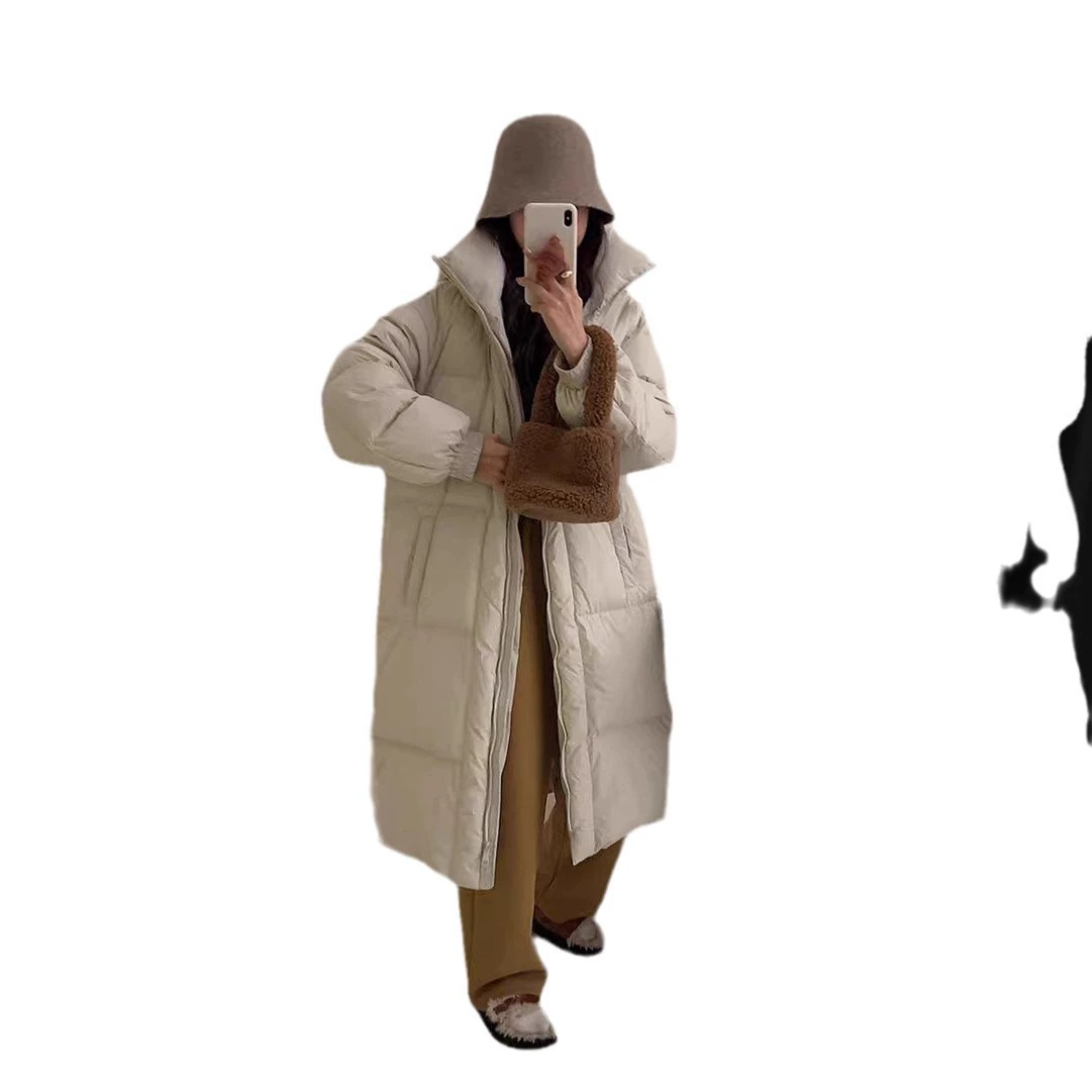 Down jacket, warm jeans with hood, velvet winter duvet, duck down, Korean style