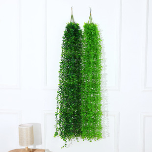 Simulation eucalyptus decorative rattan plastic wall hanging blue plastic green rattan man hanging ornaments money leaf decoration cross-border