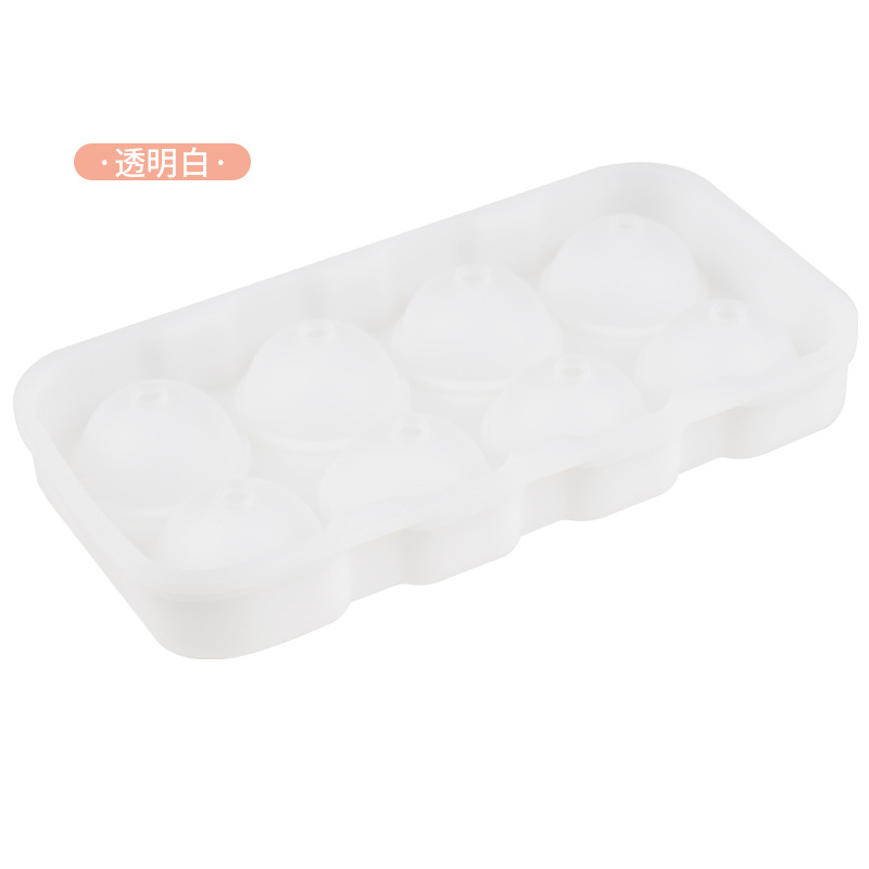 Amazon Venta caliente 8-pieza hielo hockey molde verano hogar comercial silicona 8-agujero ronda bandeja de hielo cubo de hielo congelado