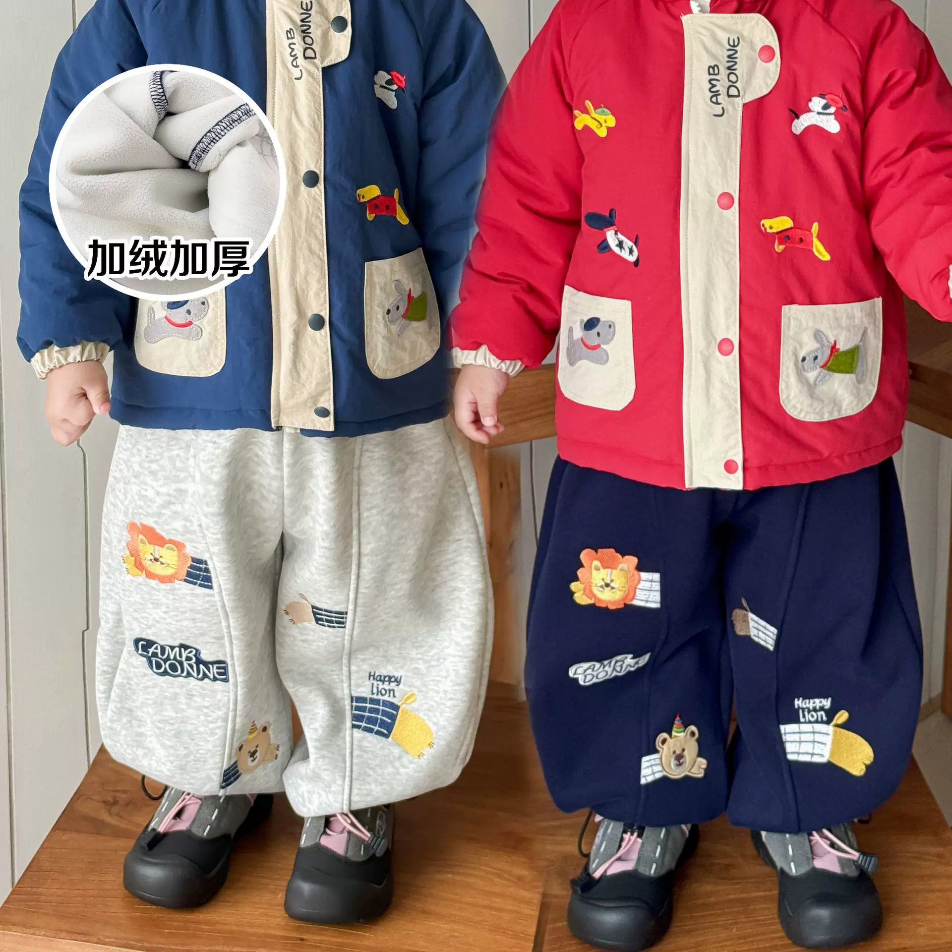 儿童加绒裤子25冬季中小童加厚保暖长裤男童新款户外裤子现货批发