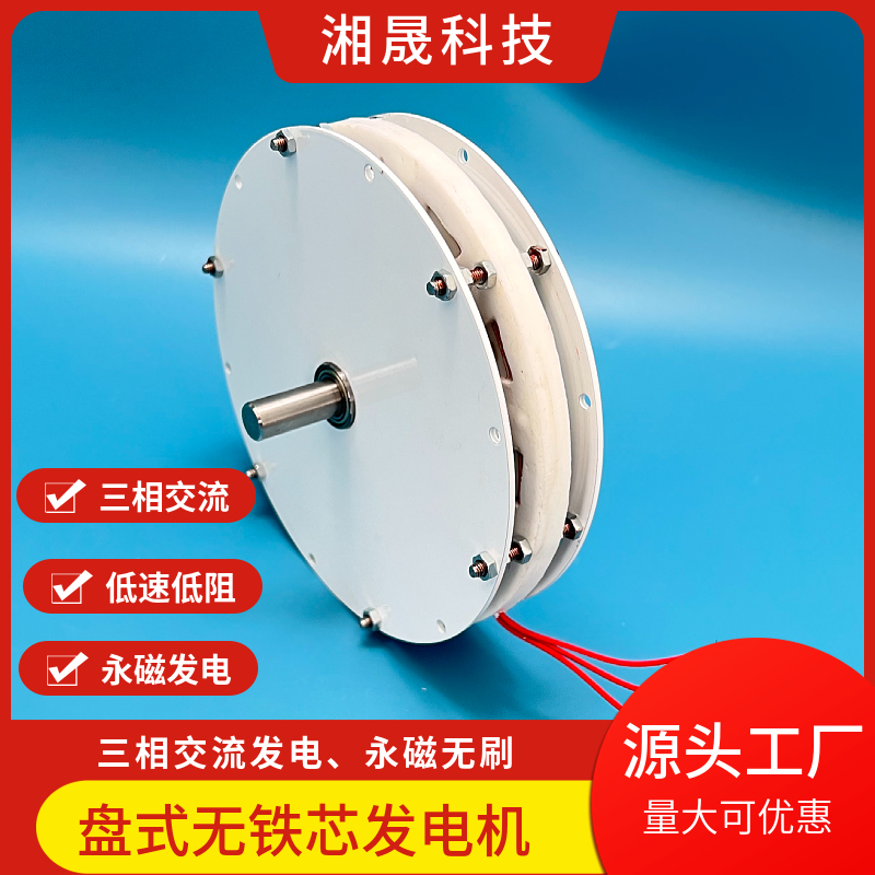 300-Watt Small Low-Speed Low-Resistance Disc-Type Coreless Permanent Magnet Generator for Wind and Water Power 300-Watt Small Low-Speed Low-Resistance Disc-Type Coreless Permanent Magnet Generator for Wind and Water Power
