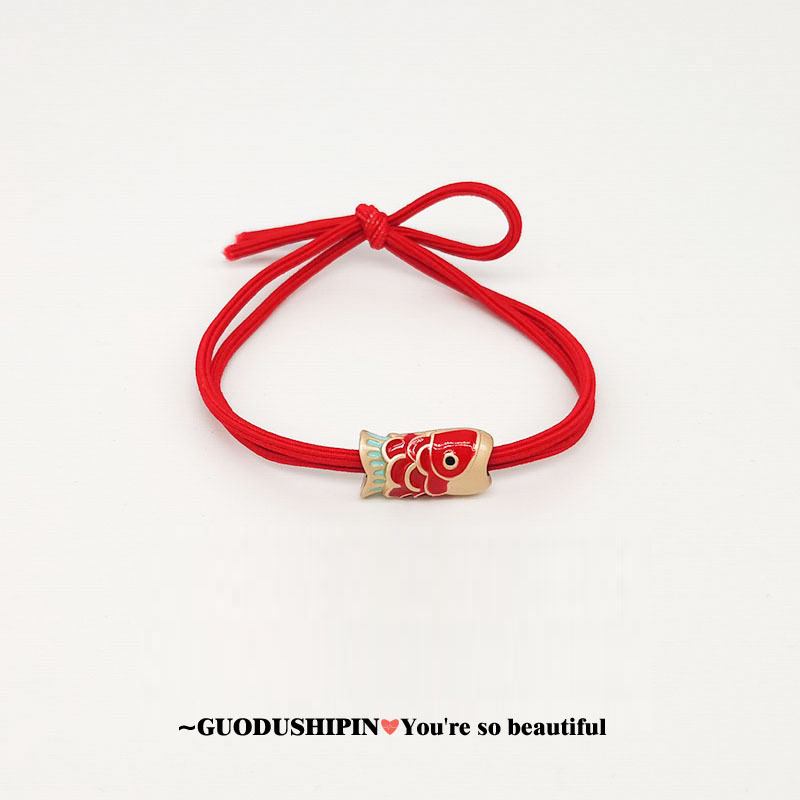 中國風吉祥乾坤福字發繩 風水個性好運連連發圈 米奇福字發繩頭飾