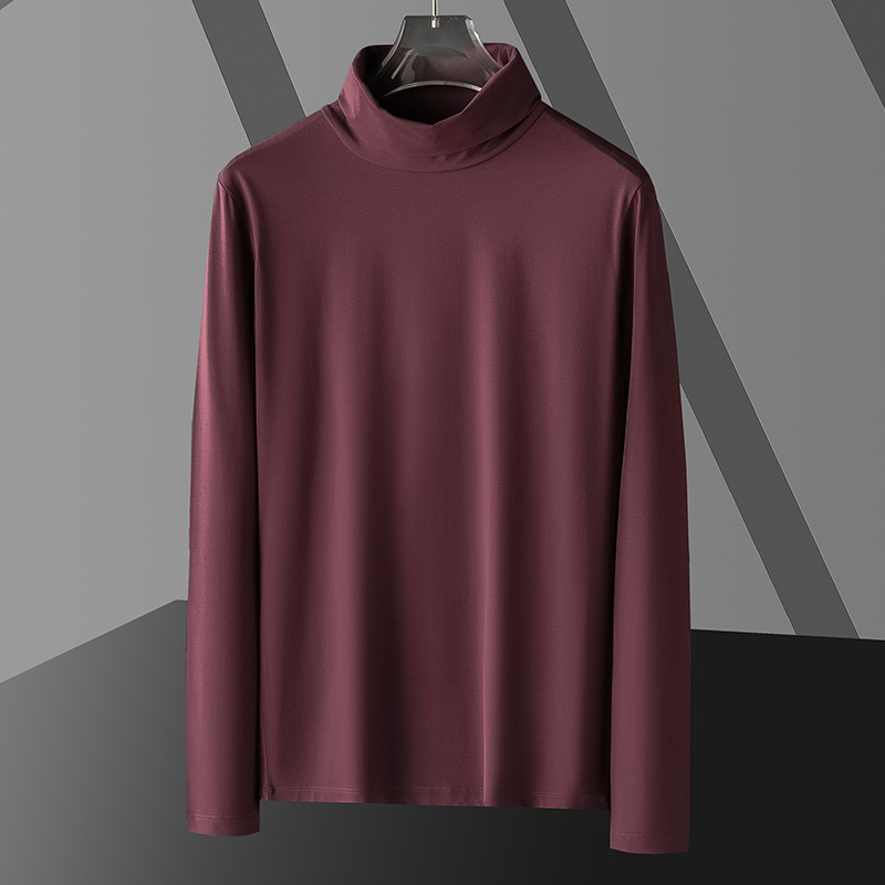 Jersey de cuello alto-rojo vino