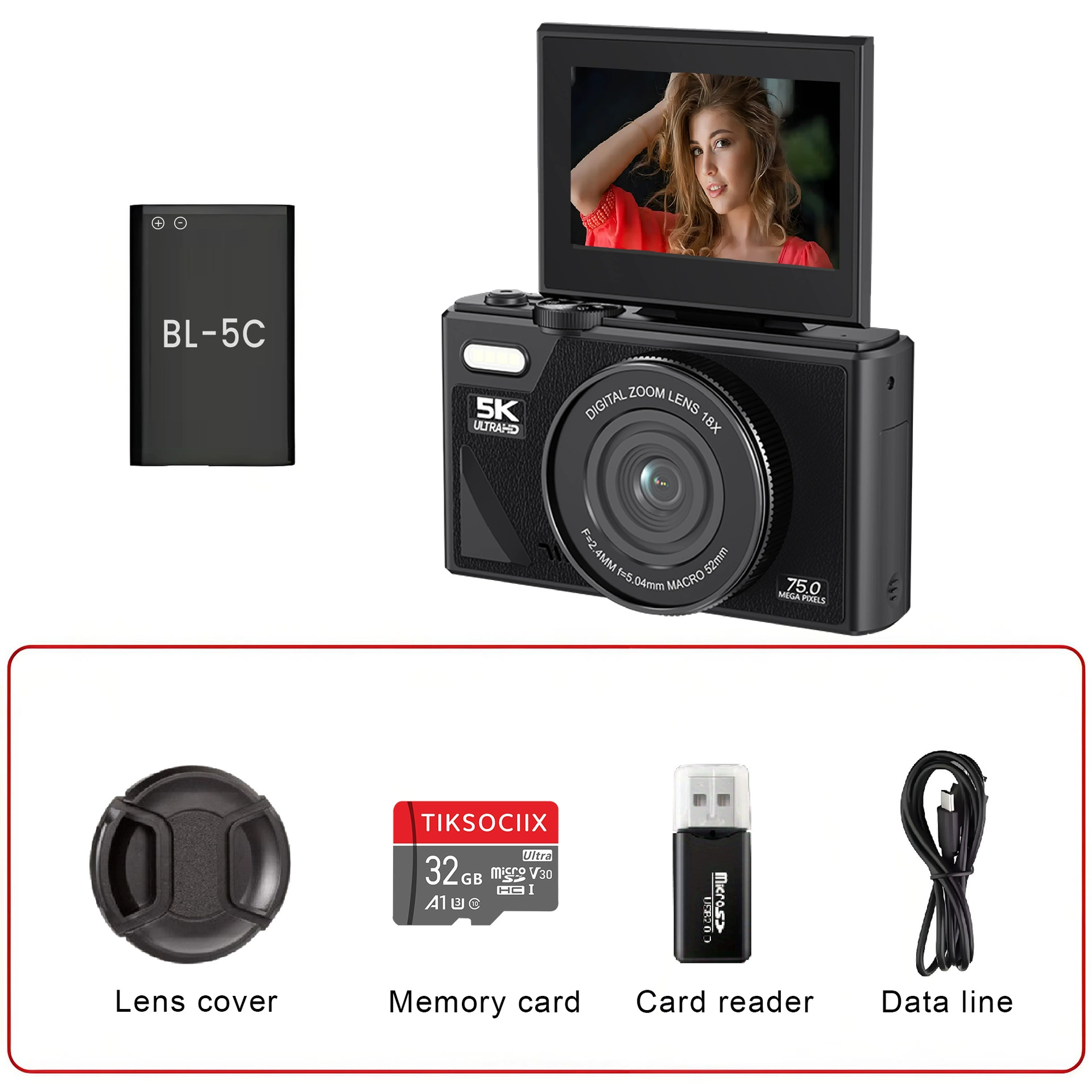 Камера-перевёртыш CCD W1, 4K/5K HD, фильтр «красота» и передача по Wi‑Fi
