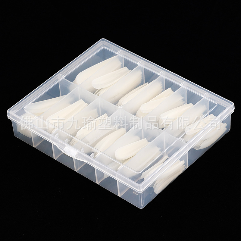 JP006 - 3 medio esmerizado largo cabeza de uñas desgaste extensión de uñas parche de tamaño completo 24 piezas / placa más tamaño opcional