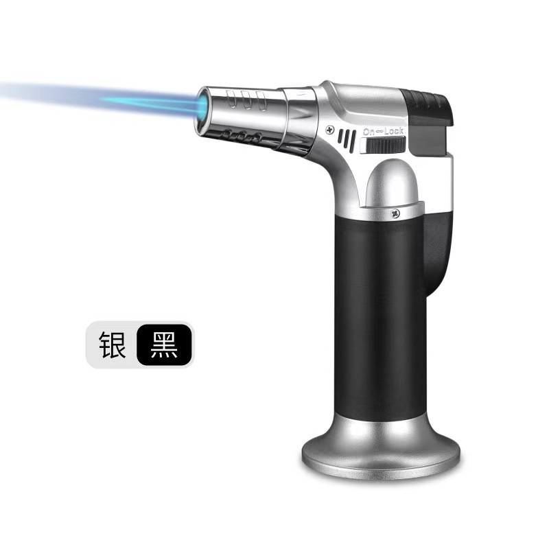 透明なストレート火炎銃ロック可能な火災防風インフレータブルライター卸売灸灸点火ライター|undefined