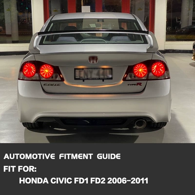 Suitable for 06-11 Honda Civic/Ciimo Fd1/Fd2 Tail Light Semi-Assembly Brake Light Turn Signal Cover Housing (Tail light)