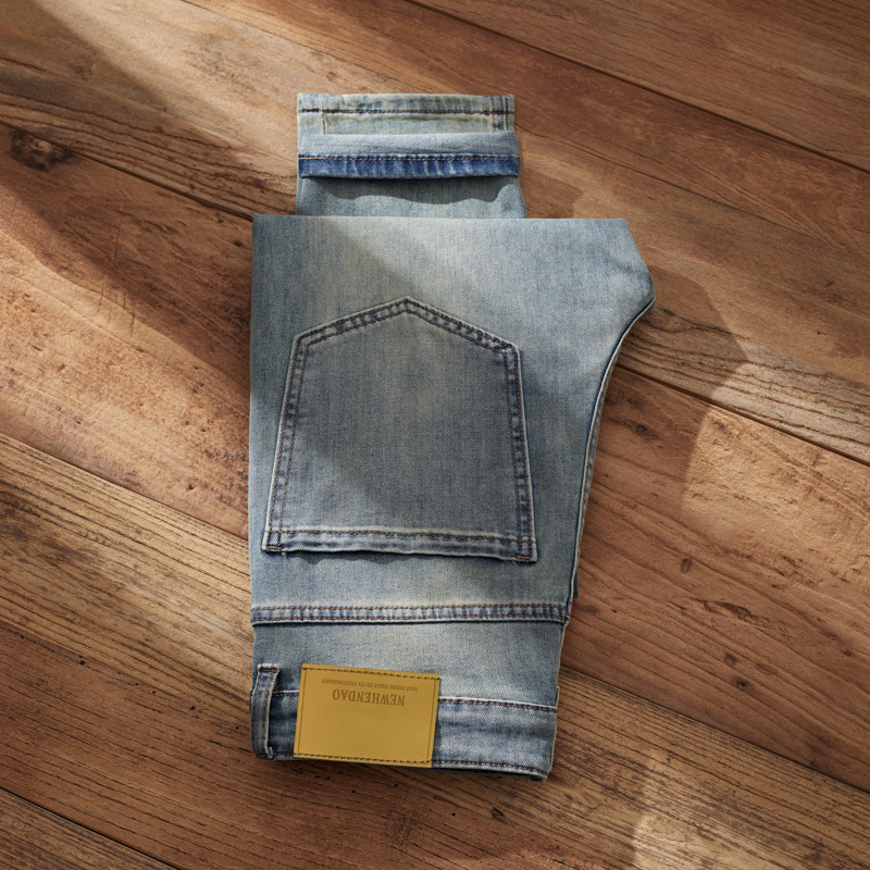 New Color-free Jeans Men's Korean-style Youthful Trendy Tapered Loose Straight Stretch All-match Slim-fit Trousers