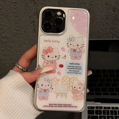 絵kitty猫はアップルiPhone15/16携帯ケース14水凝13メッキ12かわいい11フレッシュ