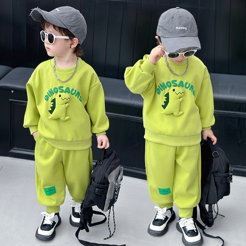 kids'clothing Small and medium children casual loose fashionable suit trend two sets_voghion.com