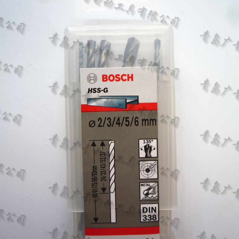 BOSCH博世麻花钻头家用金属木工两用钻头5支装套装电钻直柄钻头