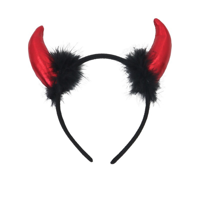 Nuevo Halloween de encaje pequeño bastón demonio corno demonio buey corno de cabello transfronterizo para espectáculos de baile props