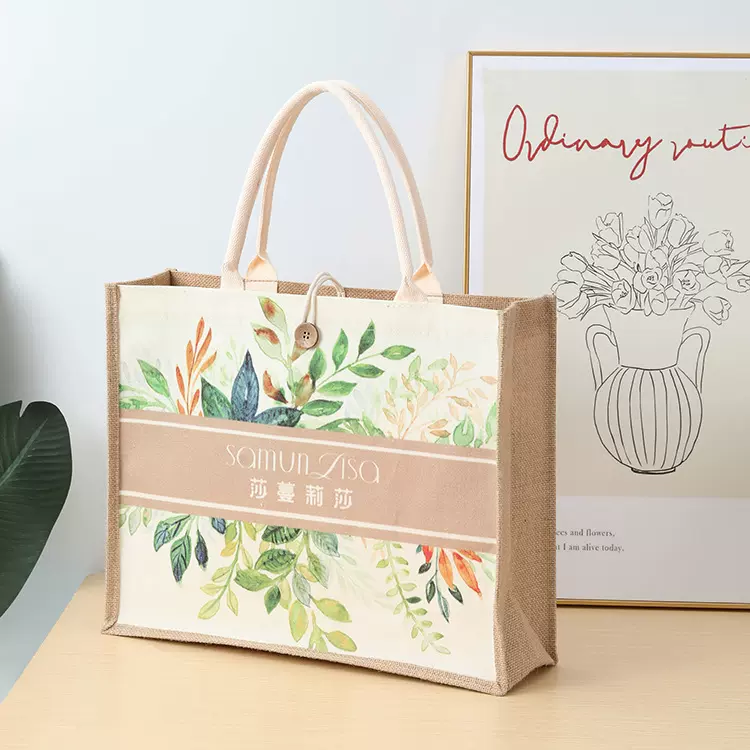 麻布袋批发黄麻手提袋定 制无印亚麻袋良品棉麻购物袋DIY麻布包