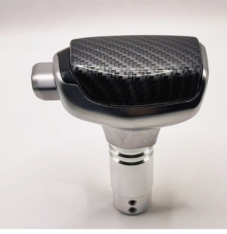 Cross-border yacht-style gear shift knob, button-type cabin accessory, carbon/wood grain universal gear shift knob