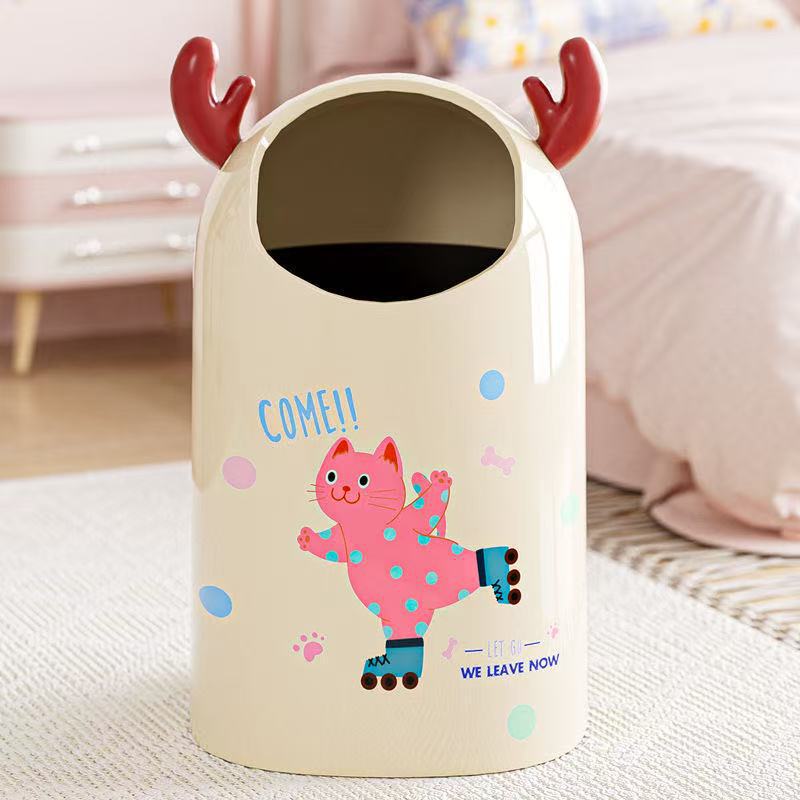 2025 New Mickey Ears Shaped Trash Can Skating Cat Large Capacity Open Round Trash Can Living Room Trash Bin 2025 New Mickey Ears Shaped Trash Can Skating Cat Large Capacity Open Round Trash Can Living Room Trash Bin