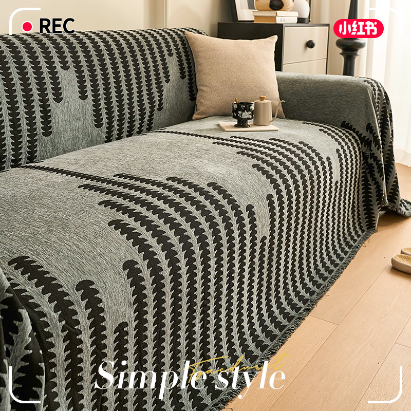 Sofá cubierta 2024 nuevo cuatro estaciones general de toda la tela de sofá tela de cojín antideslizante lujosa manta de alto nivel