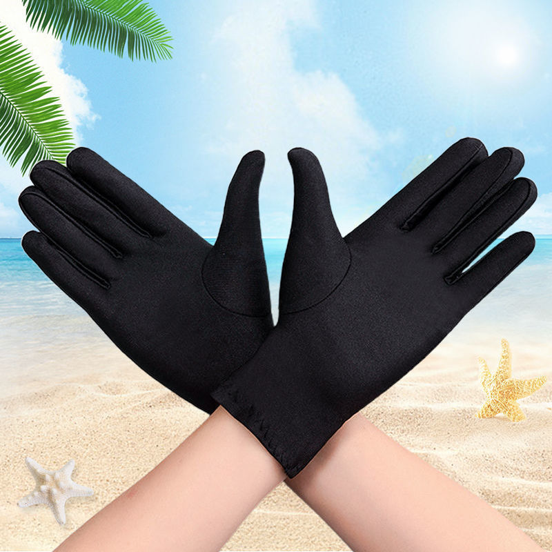 [Pelo de la generación] guantes de medio dedo para mujer verano protección solar delgada primavera y otoño conducción pesca manicura guantes de recolección de té
