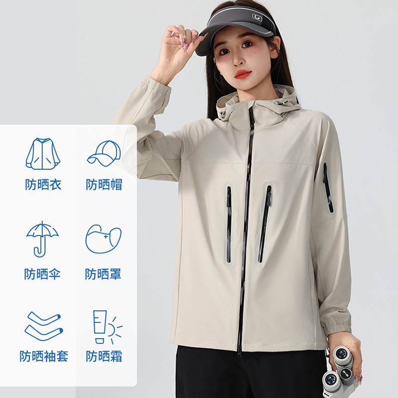 Luz y delgada sensación fría anti-UV 50 + verano al aire libre ropa de pesca protector solar chaqueta de hombre personalizada de alta gama