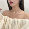 the republic of korea Retro rose Flower crystal double-deck Necklace fashion Light extravagance senior Necklace A small minority Necklace