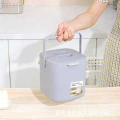 ポータブル蓋付きゴミ収納桶クリエイティブデスクトップ家庭用ゴミ箱プラスチック乾湿分離キッチンゴミ箱