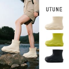 优调雨鞋女四季防水厚底增高户外防滑EVA软底水桶靴时尚高帮雨靴
