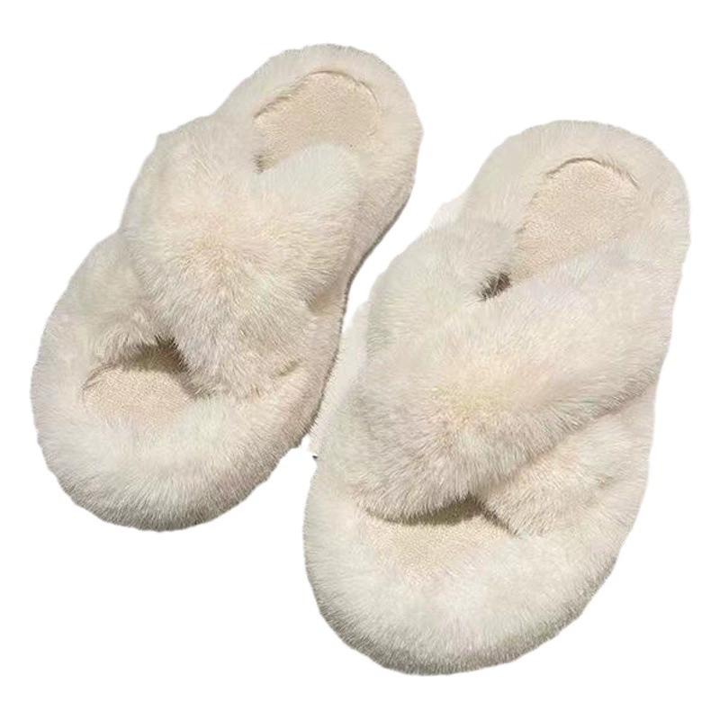 Ins элитные меховые тапочки 2024, новая женская верхняя одежда, осенне-зимняя модная домашняя обувь в Корейском стиле интернет-знаменитостей