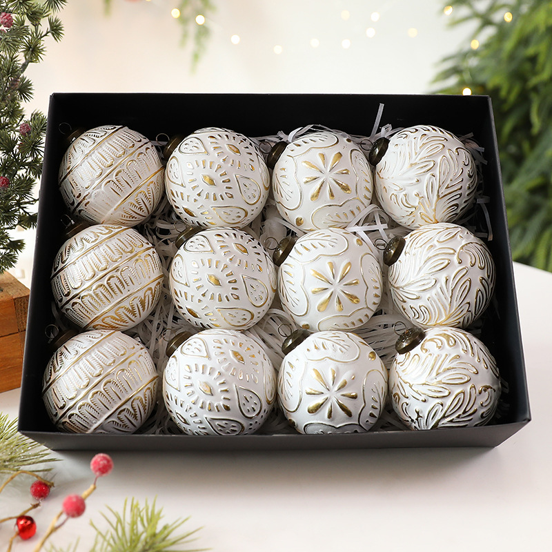 Colgante de Bola de Navidad Estilo Retro de Plástico Decorativo para Navidad y Fiestas