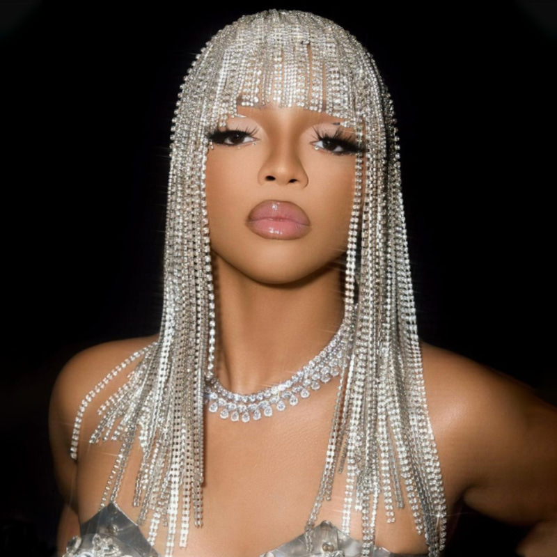 Comercio exterior transfronterizo Venta caliente borla tocado moda sexy exagerada larga borla diadema Cadena de pelo aro de pelo